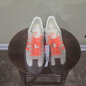 Adidas Women's Samba OG Brown/Cream/Orange Leather Sneakers JI2732, Size 8.5